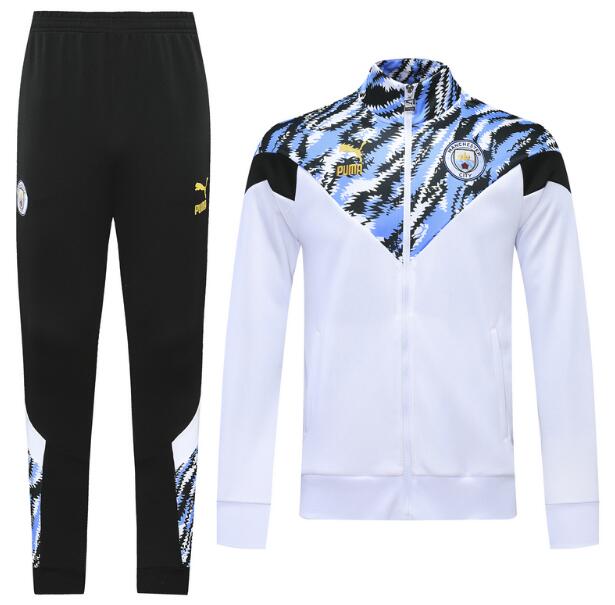 Manchester City White Classic Training Suits Jacket with Trousers 2020/21